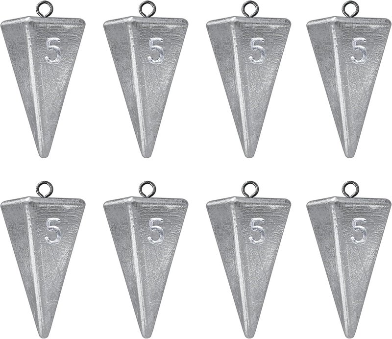 TKHDBF Pyramid Sinkers Fishing Weights, Saltwater Fishing Sinkers for Surf Fishing Gear Tackle - 1oz, 2oz, 3oz - Image 1